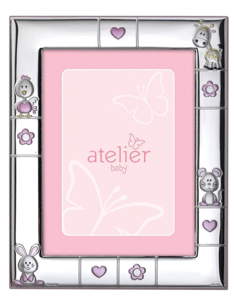 Atelier Cornice Bimba Laminato Argento e Legno 13X18
