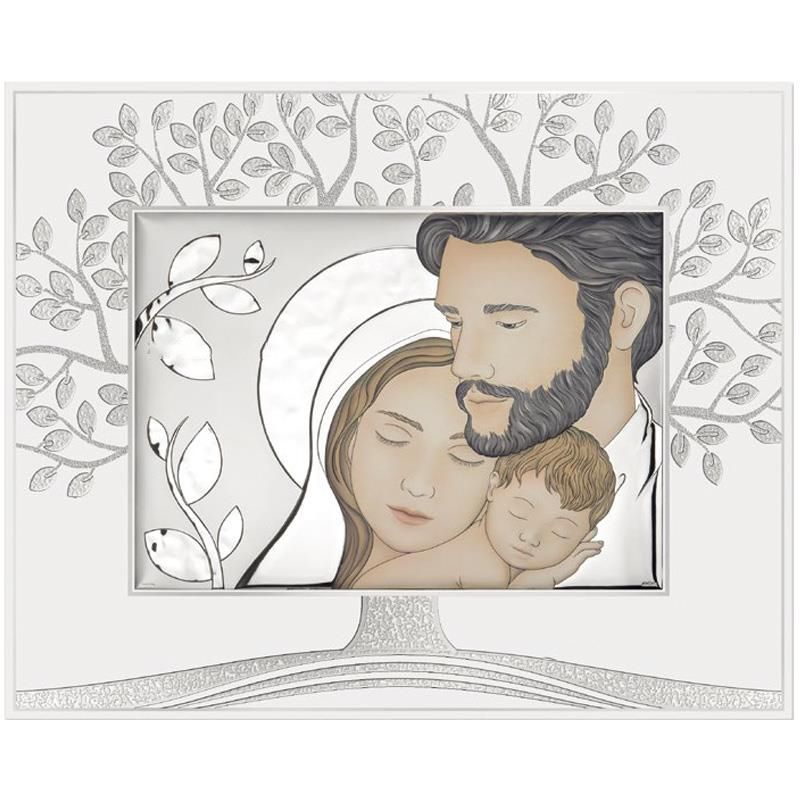 Atelier Sacra Famiglia In Argento Legno e Ceramica 45X36