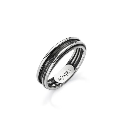 Amen Anello Unisex Argento Filo Della Vita AFV Stainless Gioiellerie