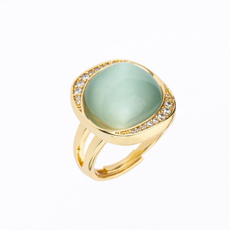 Barbieri Anello Metallo Dorato Cristallo Acquamarina
