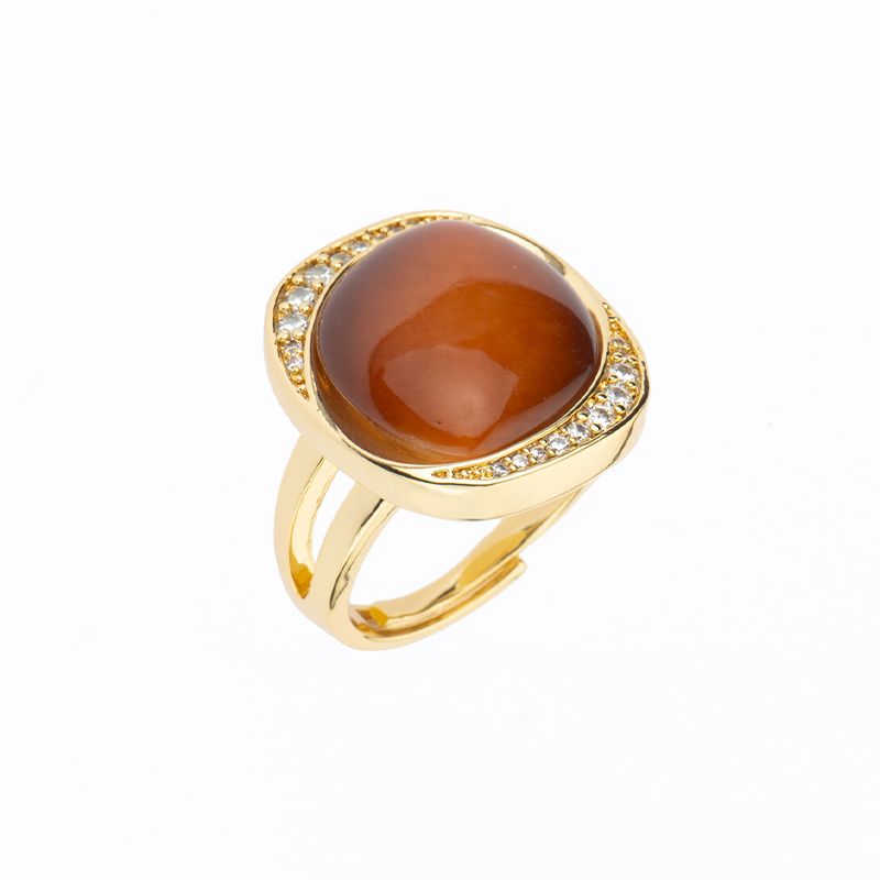 Barbieri Anello Metallo Dorato Cristallo Ruggine