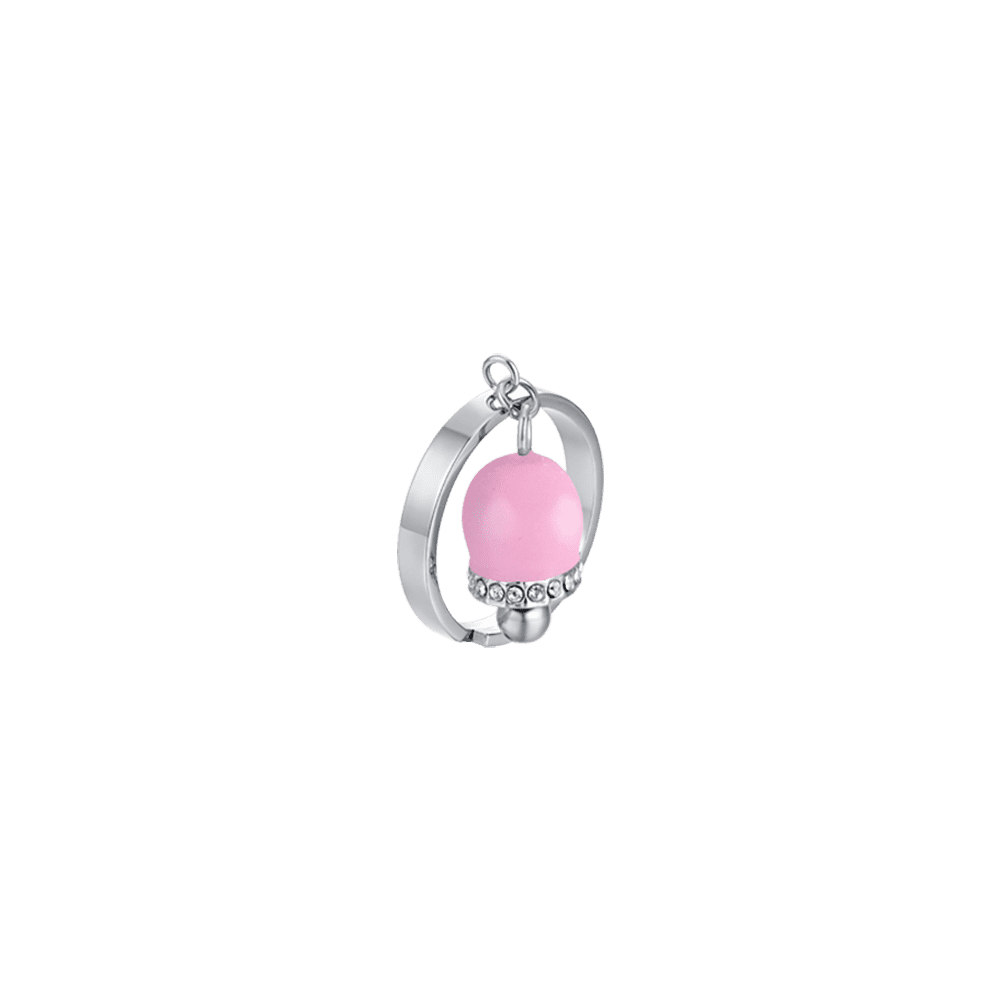 Luca Barra Anello Regolabile Acciaio Campanella Rosa