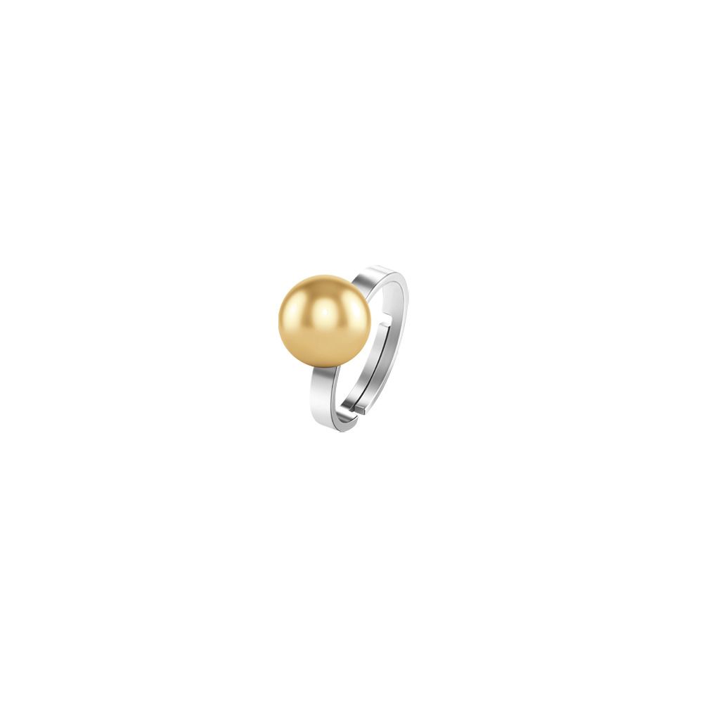 Luca Barra Anello Acciaio Sfera Gold 10 mm