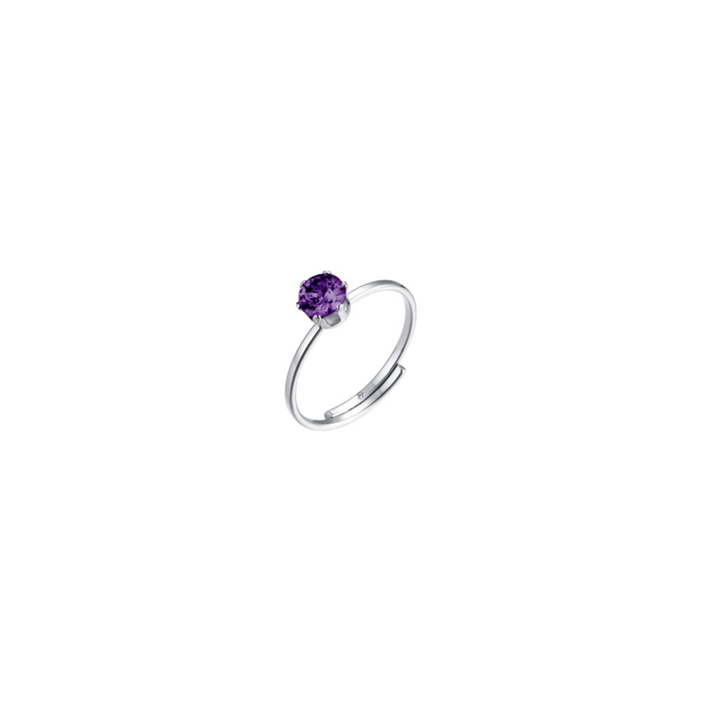 Luca Barra Anello Acciaio Zircone Viola