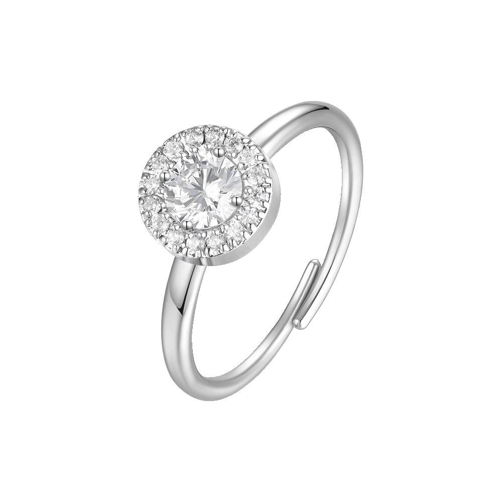 Luca Barra Anello Acciaio Zircone Bianco e Zirconi