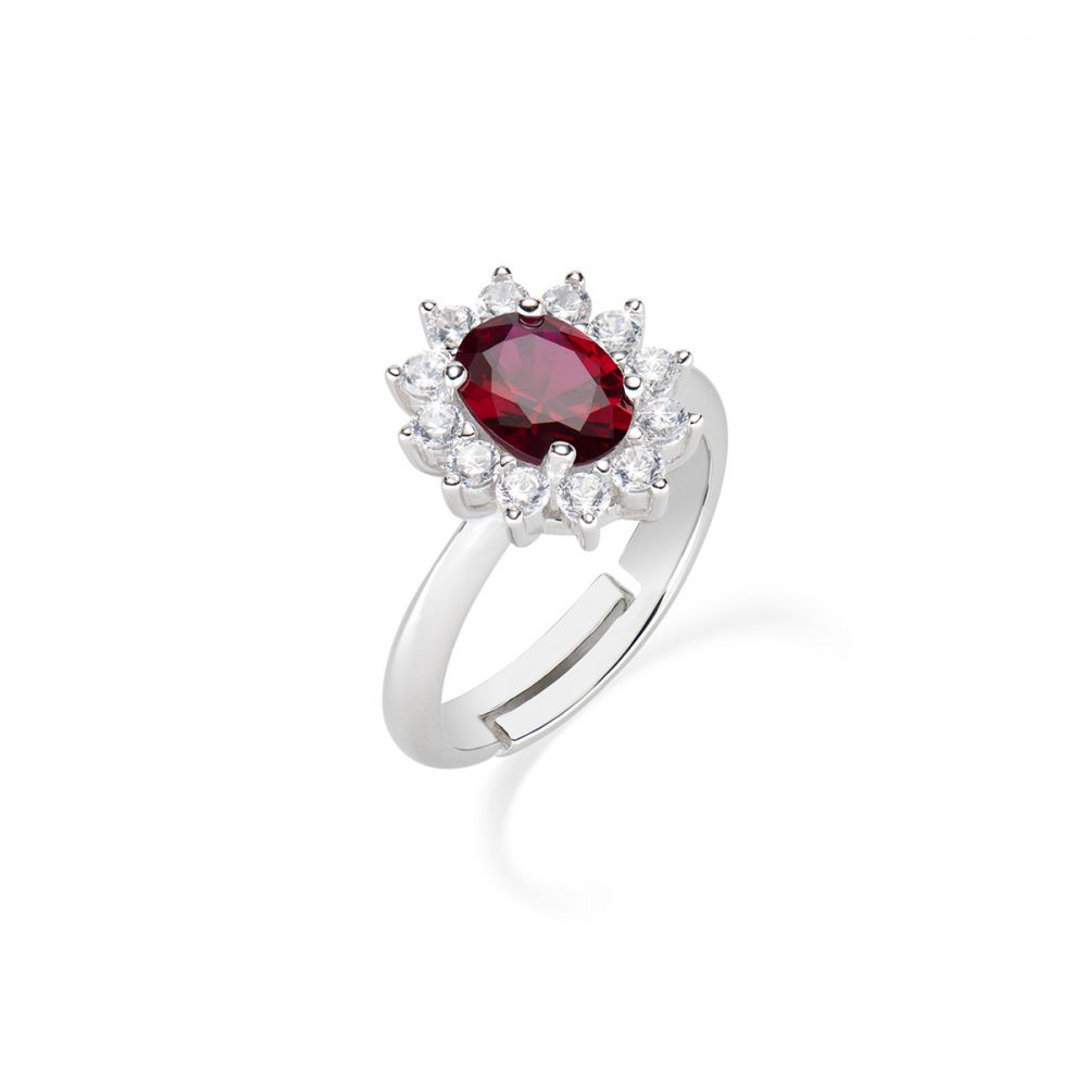 Amen Anello Regolabile Argento Royal Lady Rubino-18-20
