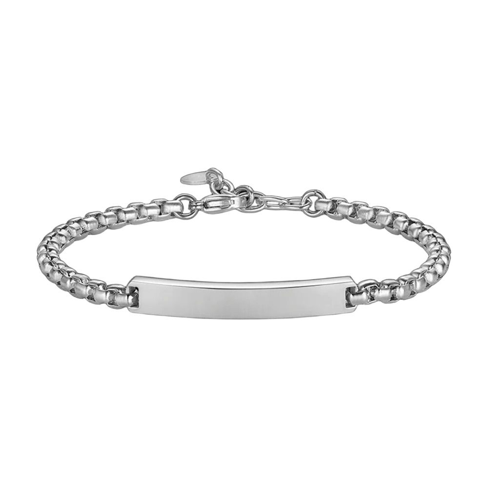 Luca Barra Bracciale Acciaio con Piastra