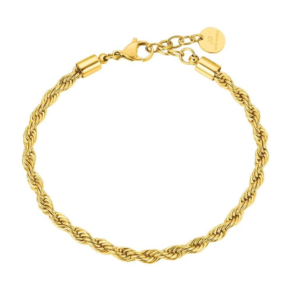 Luca Barra Bracciale Acciaio Gold Maglia 4 mm