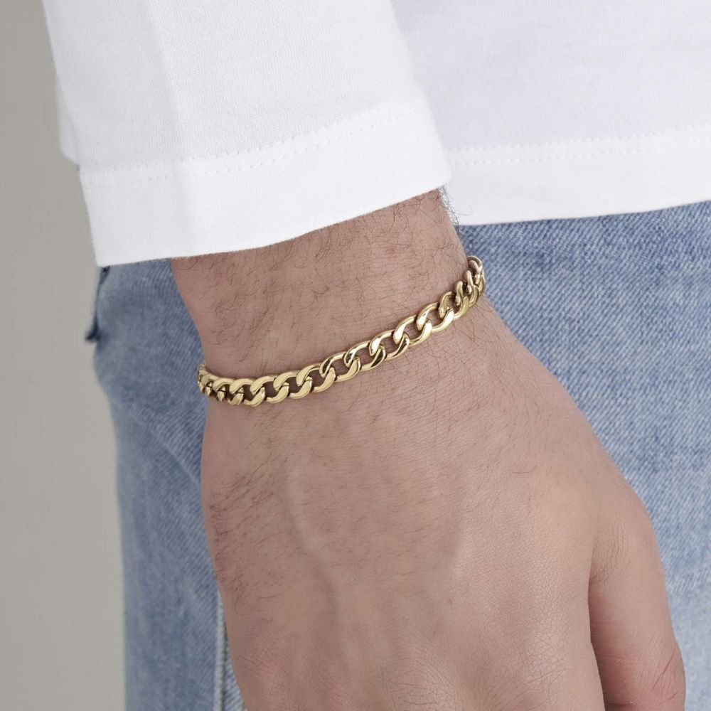 Luca Barra Bracciale Catena Acciaio Uomo Gold