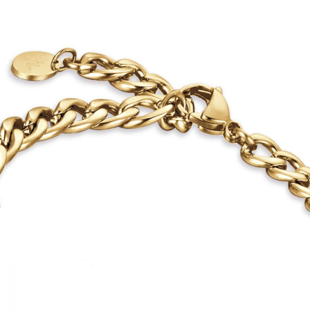 Luca Barra Bracciale Catena Acciaio Uomo Gold