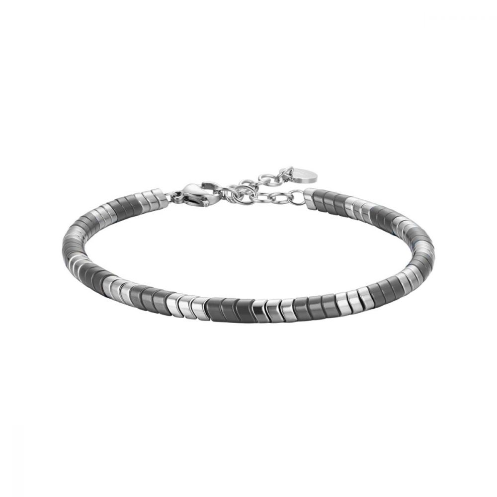 Luca Barra Bracciale Uomo Acciaio Ematite Bicolore