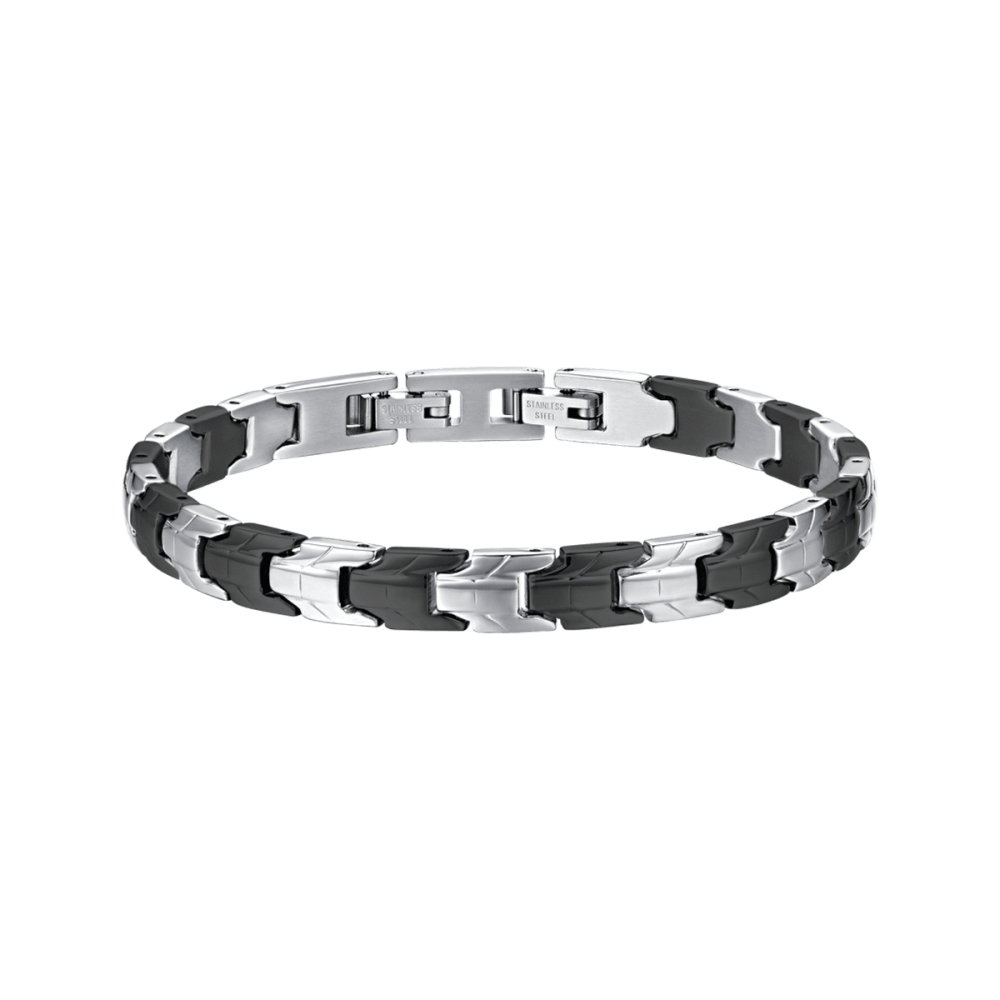 Luca Barra Bracciale Uomo Acciaio e Ip Black