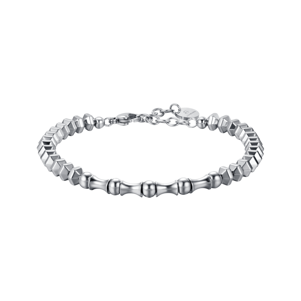 Luca Barra Bracciale Uomo Acciaio Ematite Silver