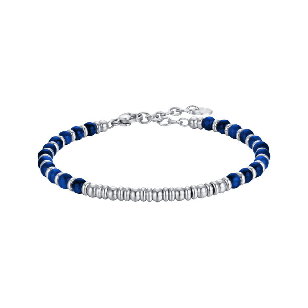 Luca Barra Bracciale Acciaio e Pietre Lapis