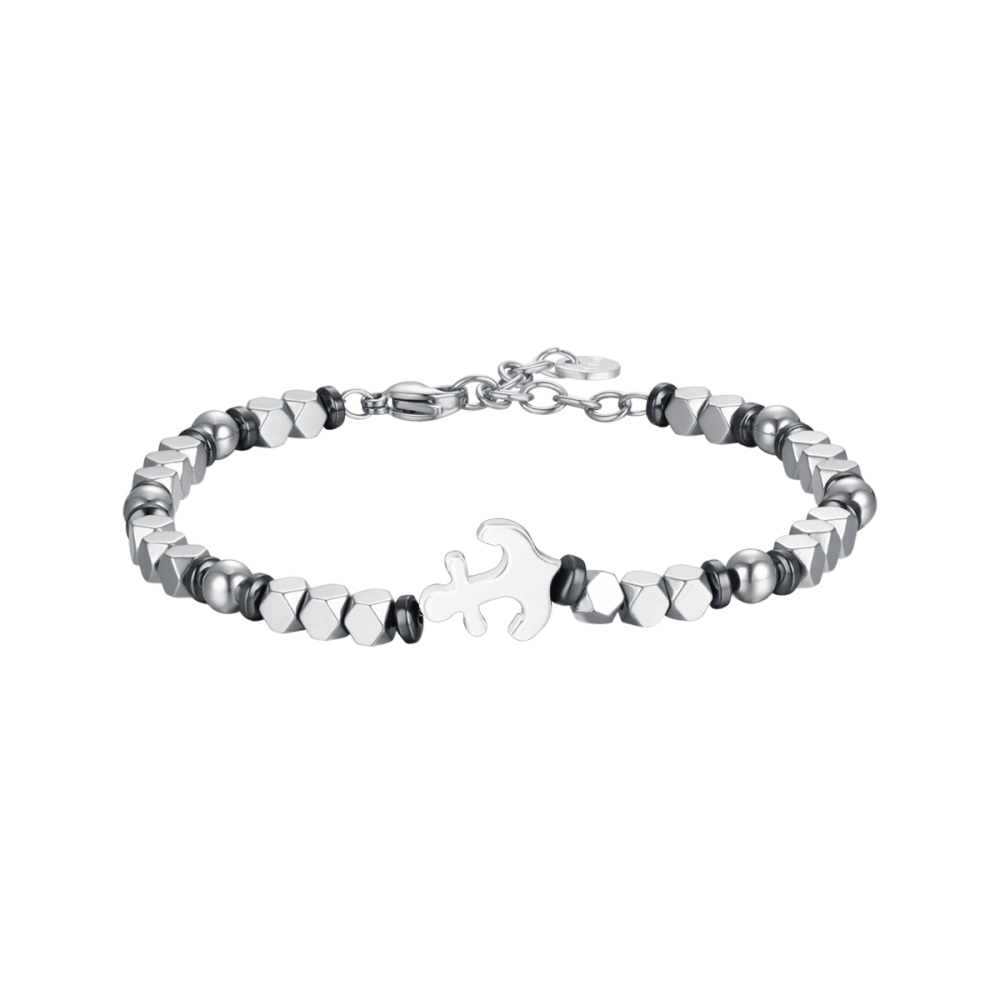 Luca Barra Bracciale Acciaio Ematite e Ancora