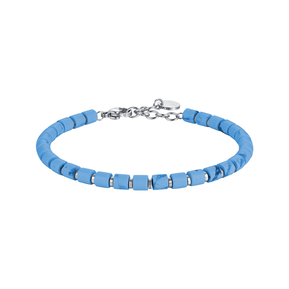 Luca Barra Bracciale Acciaio Pietre Turchesi