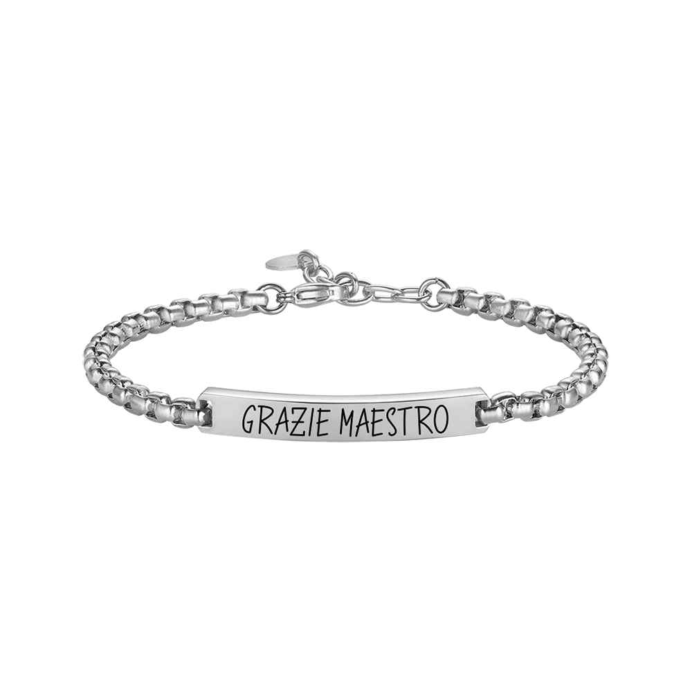 Luca Barra Bracciale Acciaio Grazie Maestro