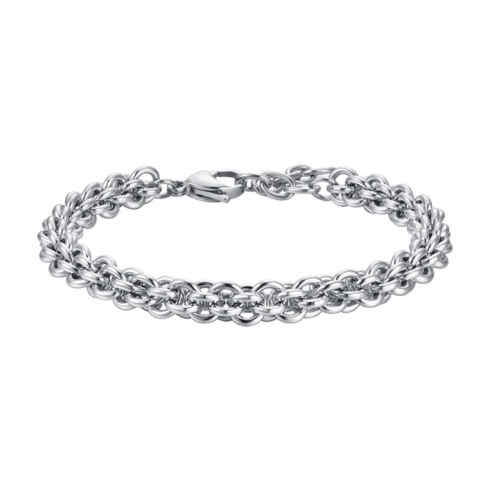 Luca Barra Bracciale Acciaio Anelli Concatenati