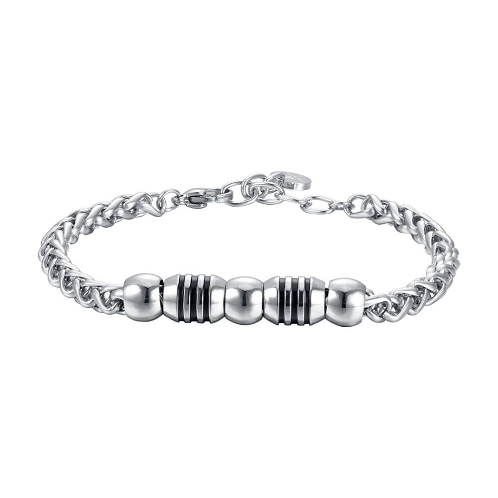 Luca Barra Bracciale Acciaio Elementi Acciaio