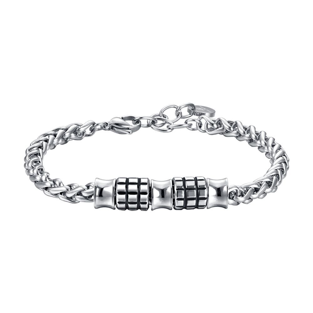 Luca Barra Bracciale Acciaio Elementi Acciaio