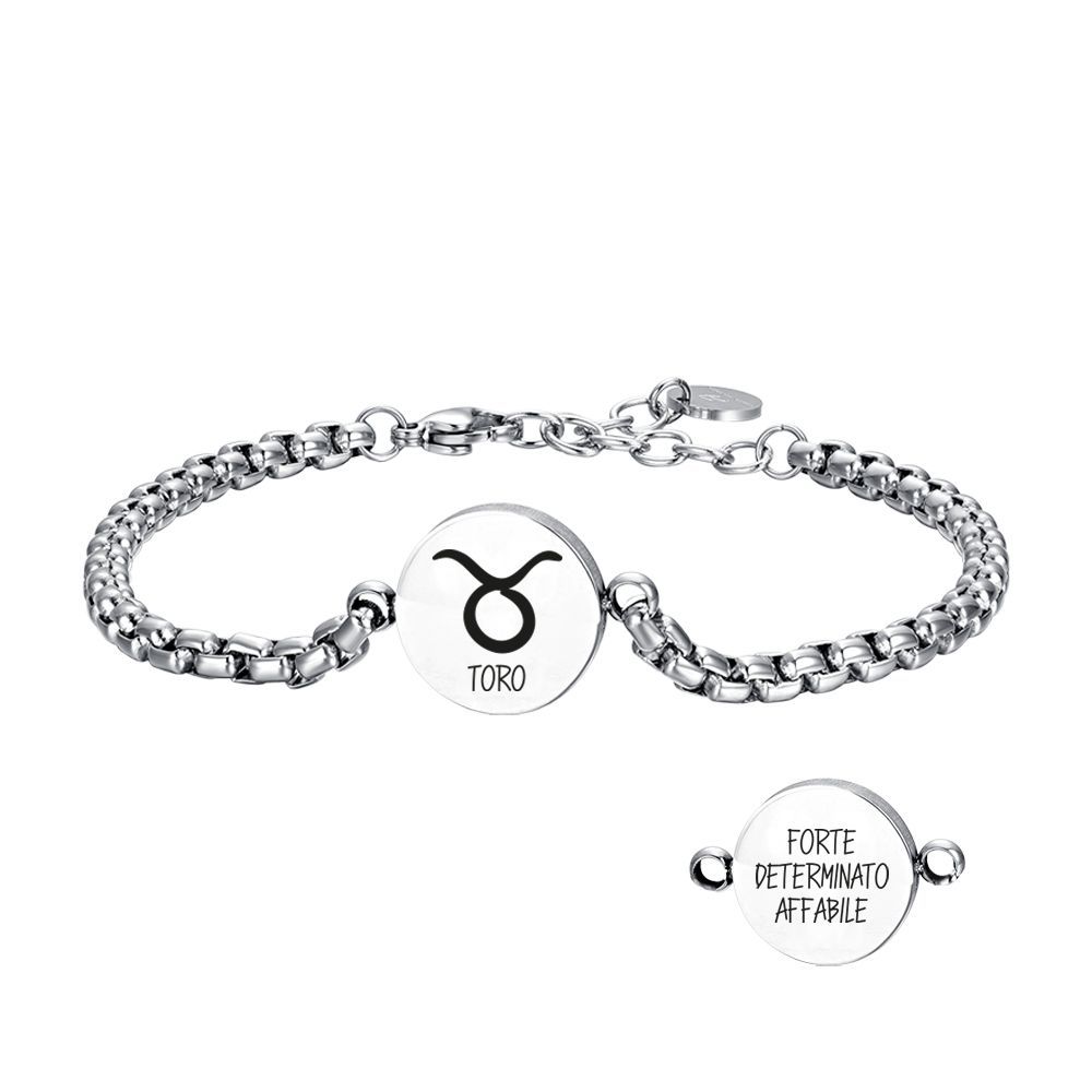 Luca Barra Bracciale Acciaio Piastra Toro