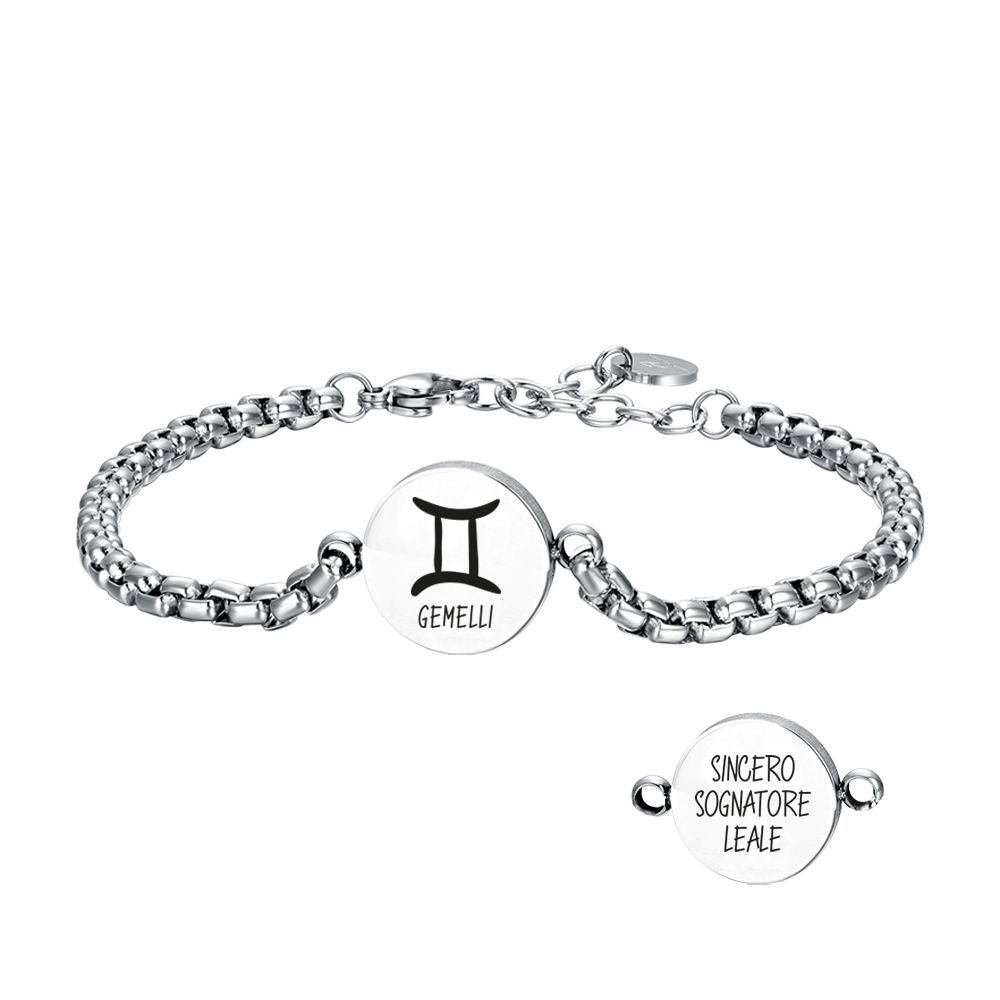 Luca Barra Bracciale Acciaio Piastra Gemelli