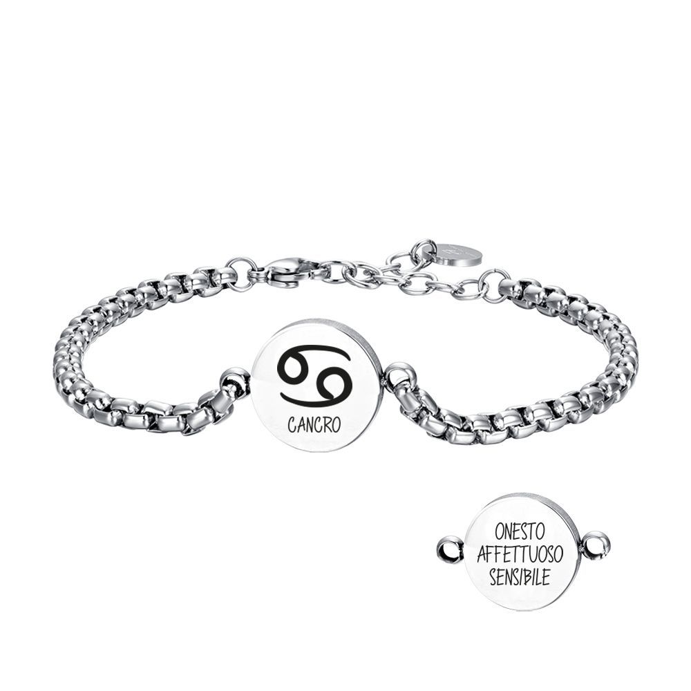 Luca Barra Bracciale Acciaio Piastra Cancro