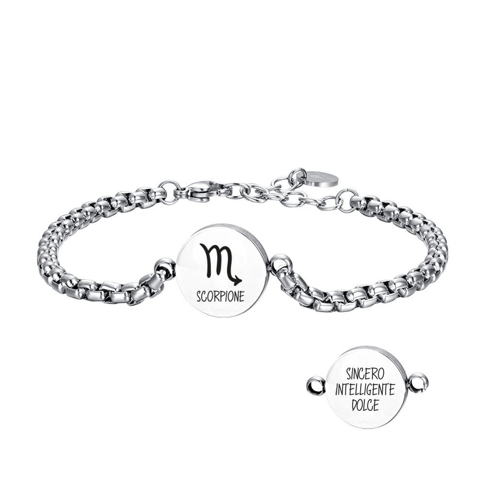 Luca Barra Bracciale Acciaio Piastra Scorpione