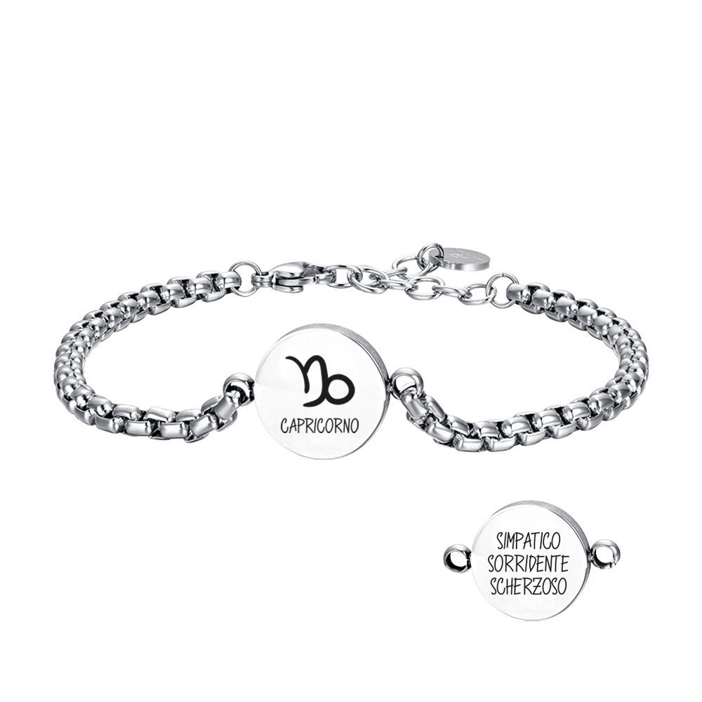Luca Barra Bracciale Acciaio Piastra Capricorno
