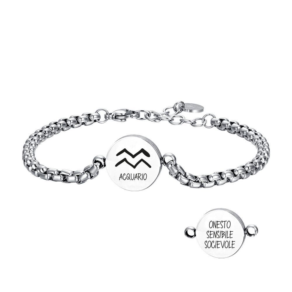 Luca Barra Bracciale Acciaio Piastra Acquario