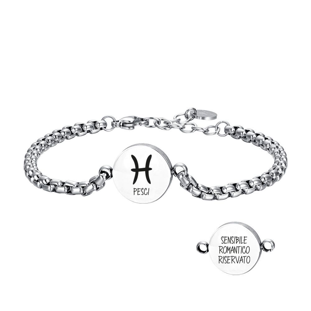 Luca Barra Bracciale Acciaio Piastra Pesci