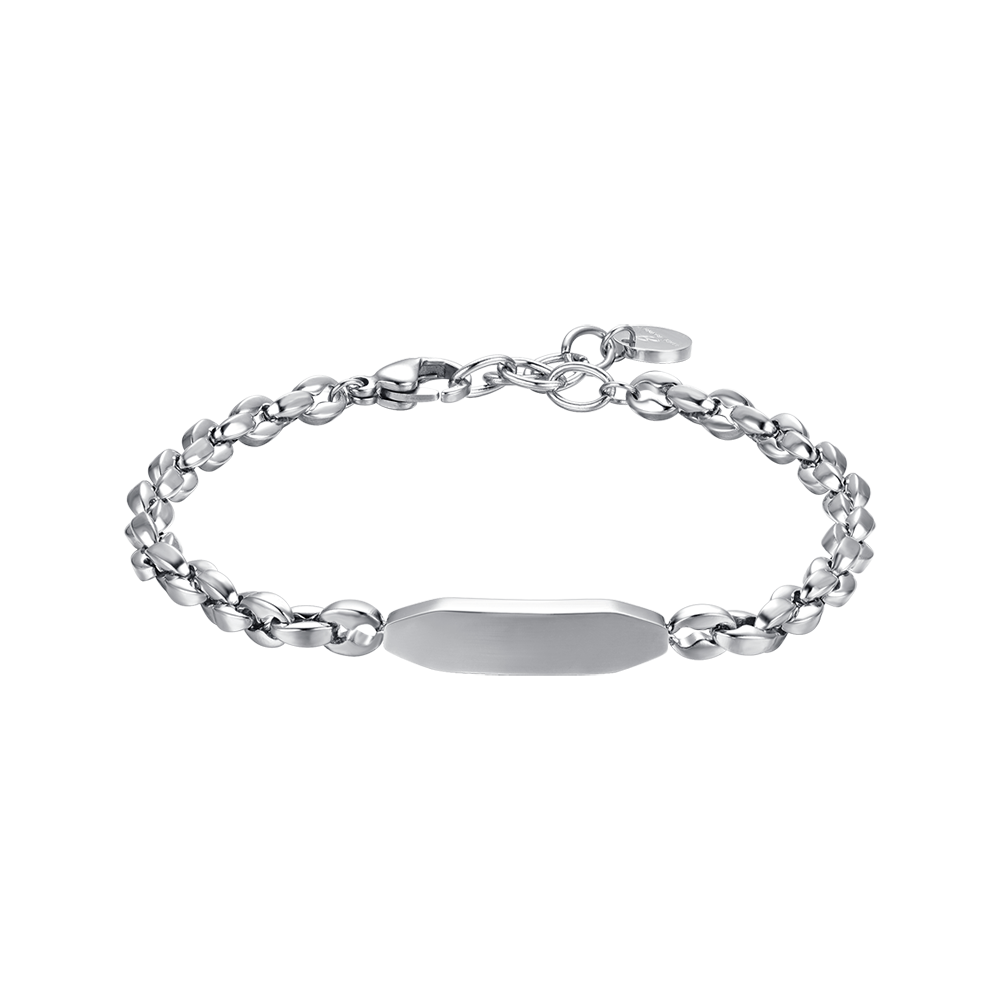Luca Barra Bracciale Acciaio con Piastra