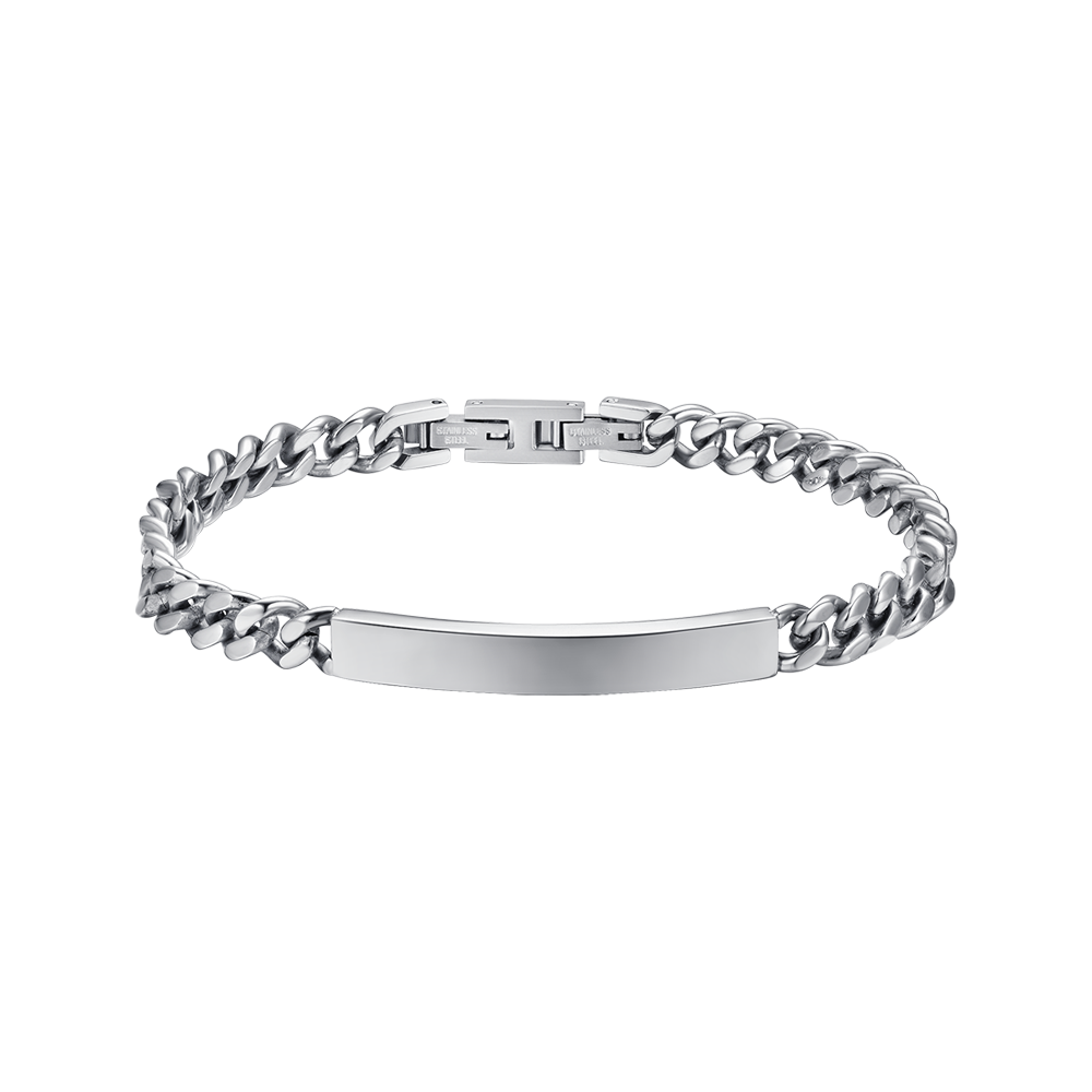 Luca Barra Bracciale Acciaio con Piastra