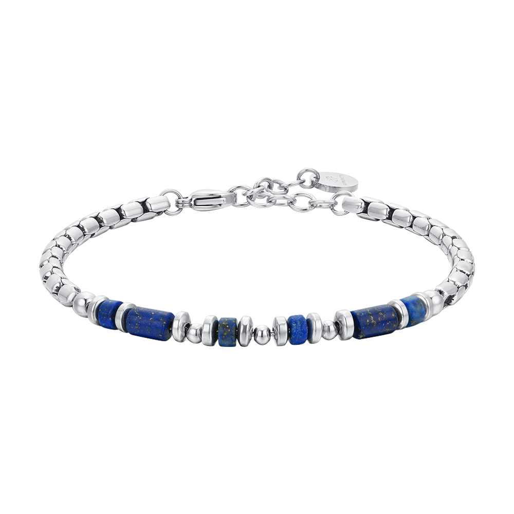 Luca Barra Bracciale Acciaio Lapis Blu