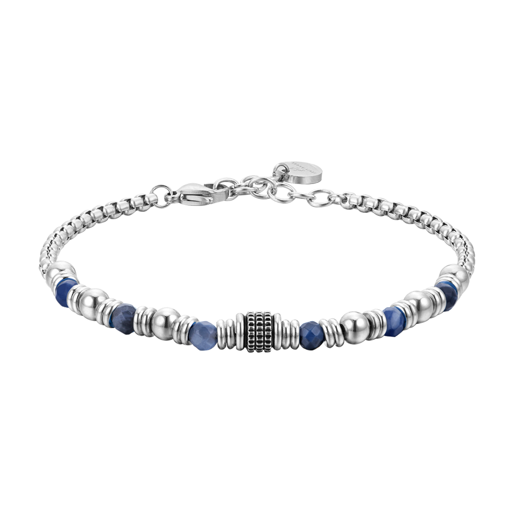 Luca Barra Bracciale Acciaio Sodalite Blu