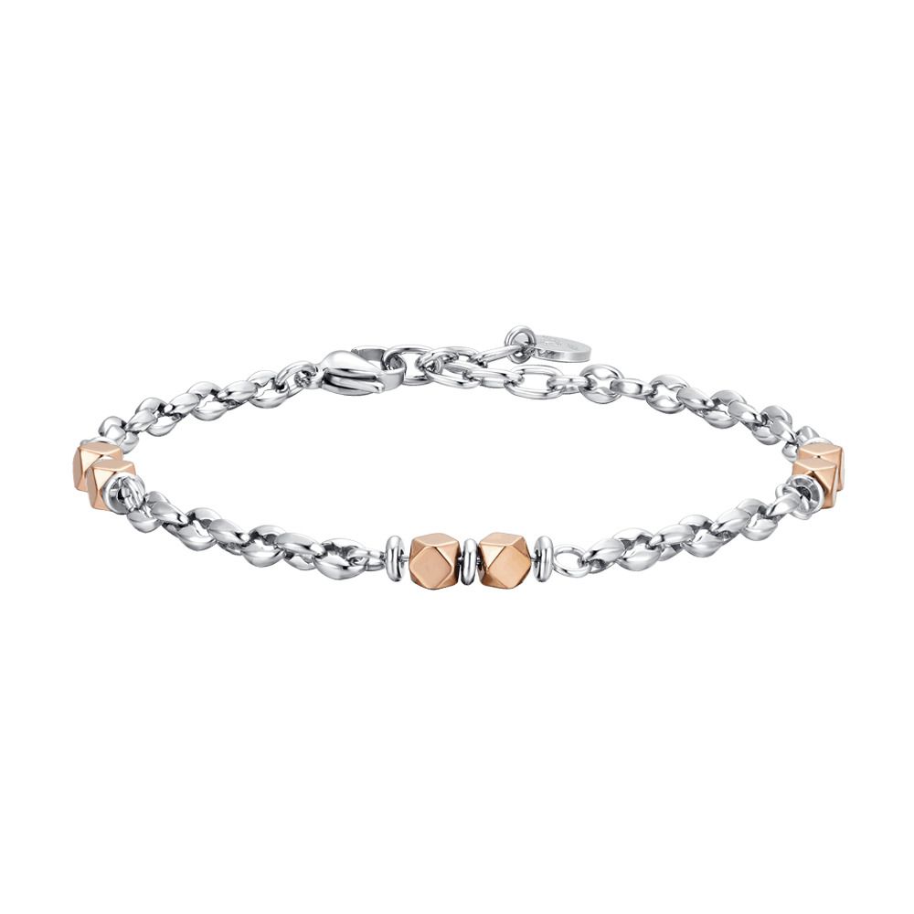 Luca Barra Bracciale Acciaio ed Ematite Rosè