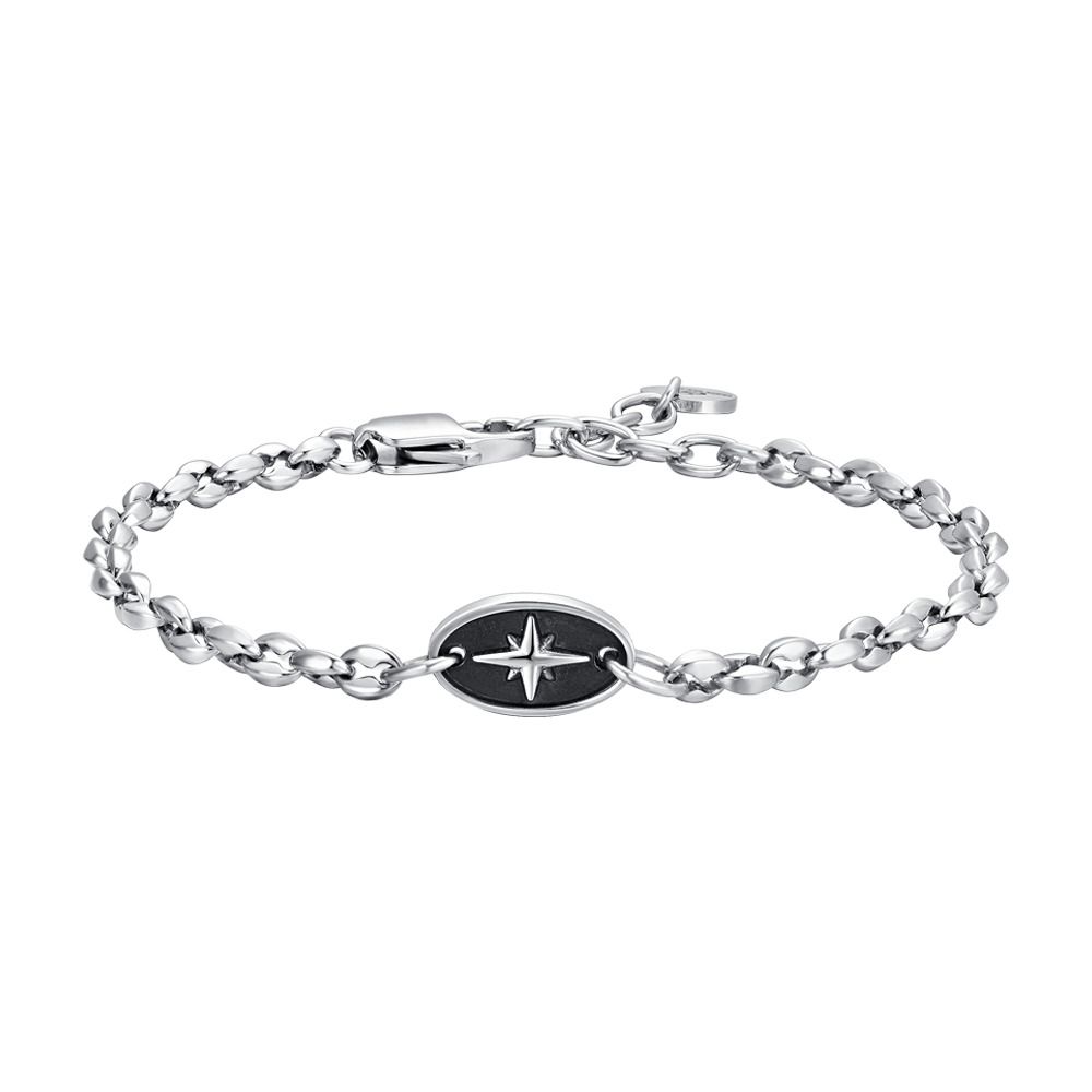 Luca Barra Bracciale Acciaio Con Rosa Dei Venti