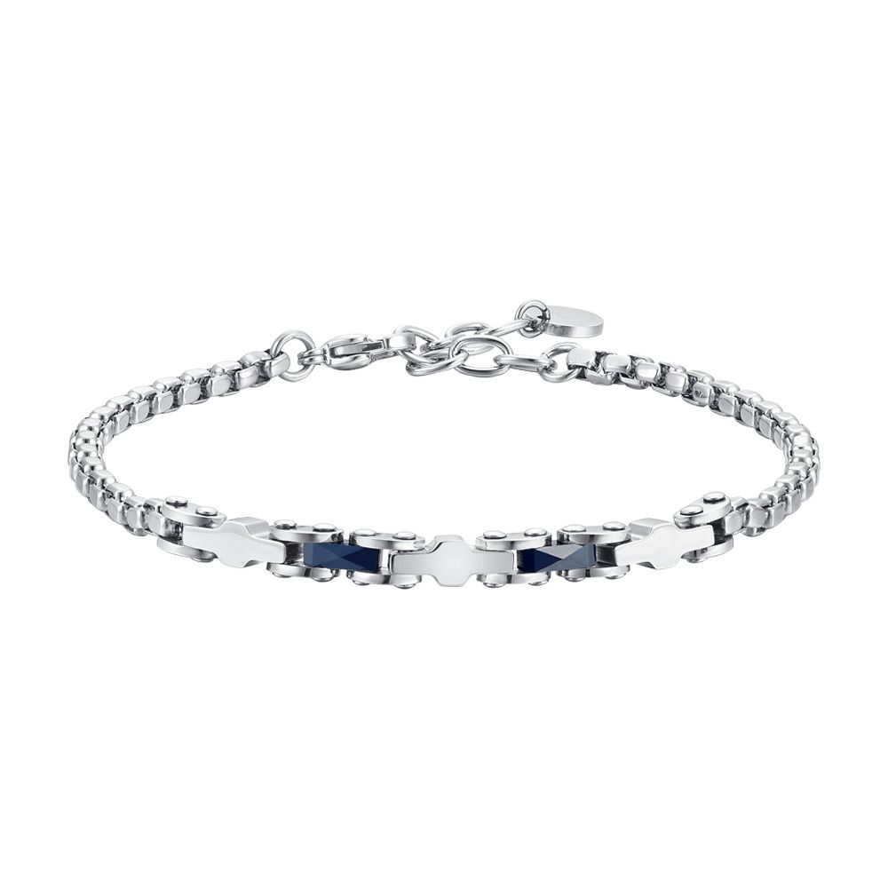 Luca Barra Bracciale Acciaio e Ceramica Blu