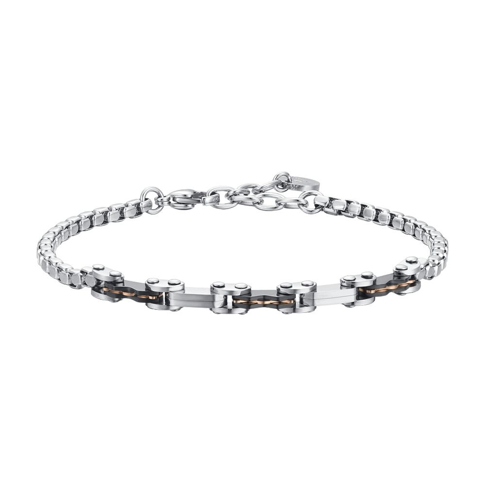 Luca Barra Bracciale Acciaio Ip Nero e Rosè
