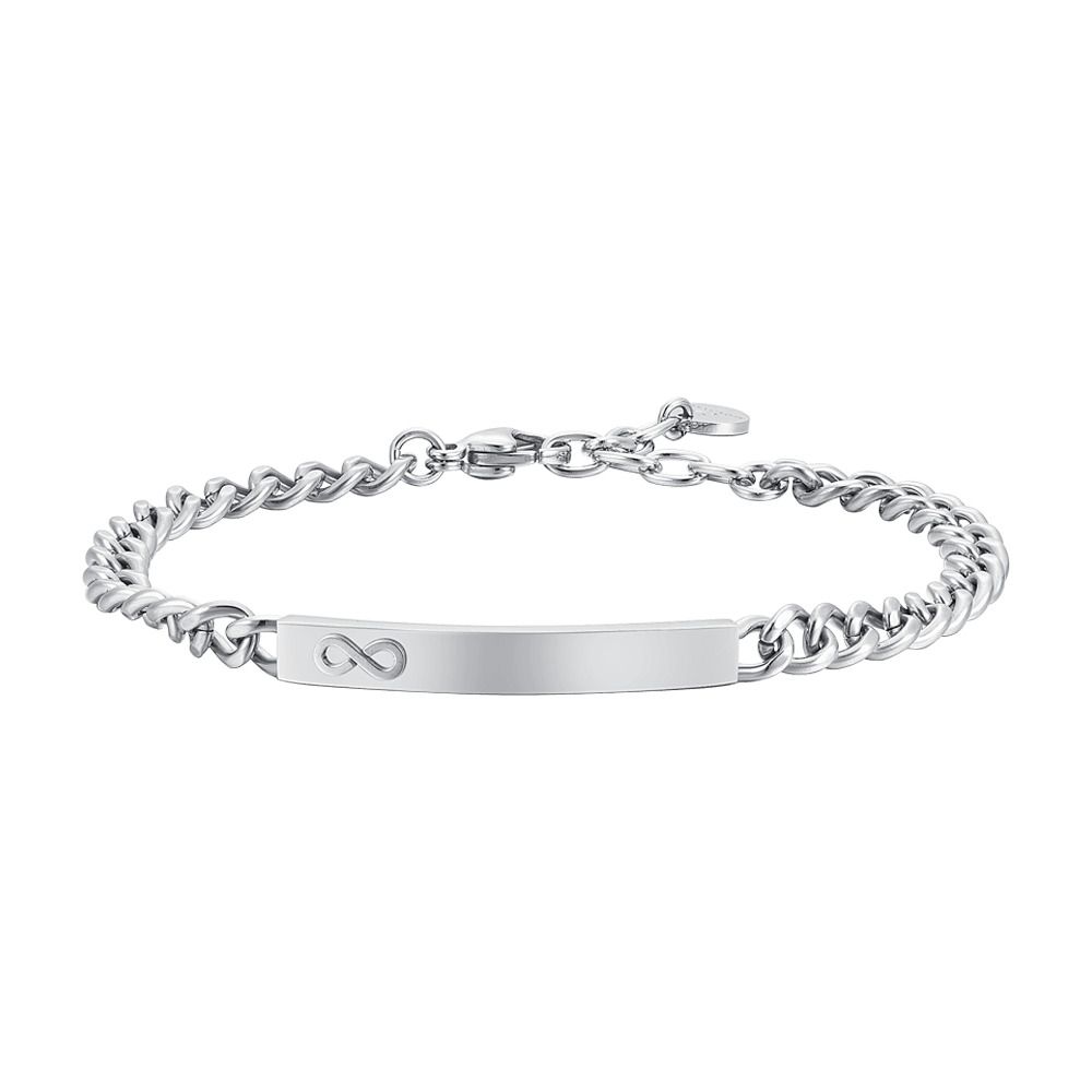 Luca Barra Bracciale Acciaio Piastra con Infinito