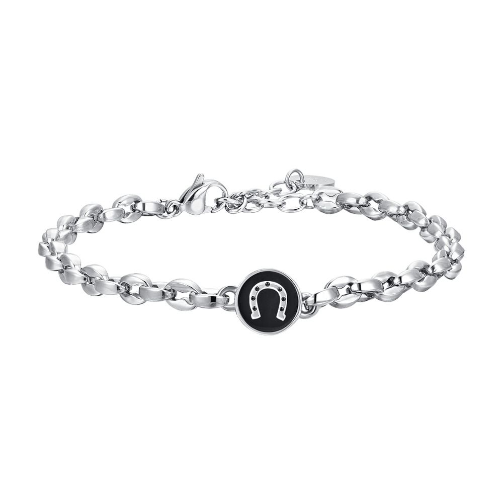 Luca Barra Bracciale Acciaio Con Ferro di Cavallo
