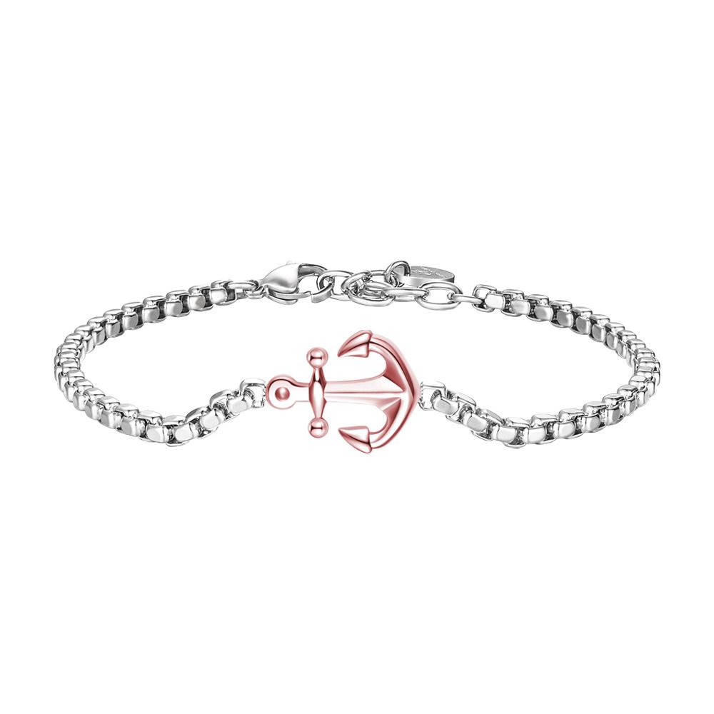 Luca Barra Bracciale Acciaio Con Ancora Rosè