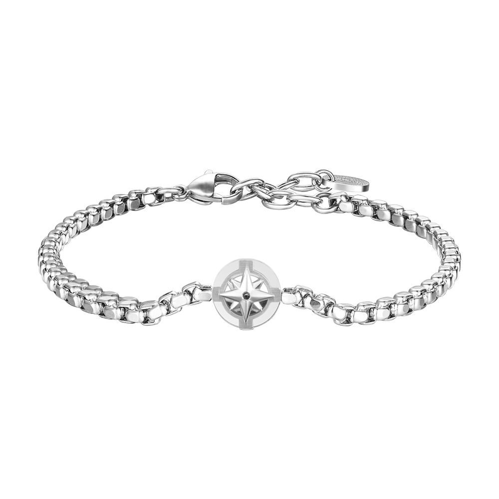 Luca Barra Bracciale Acciaio con Rosa Dei Venti