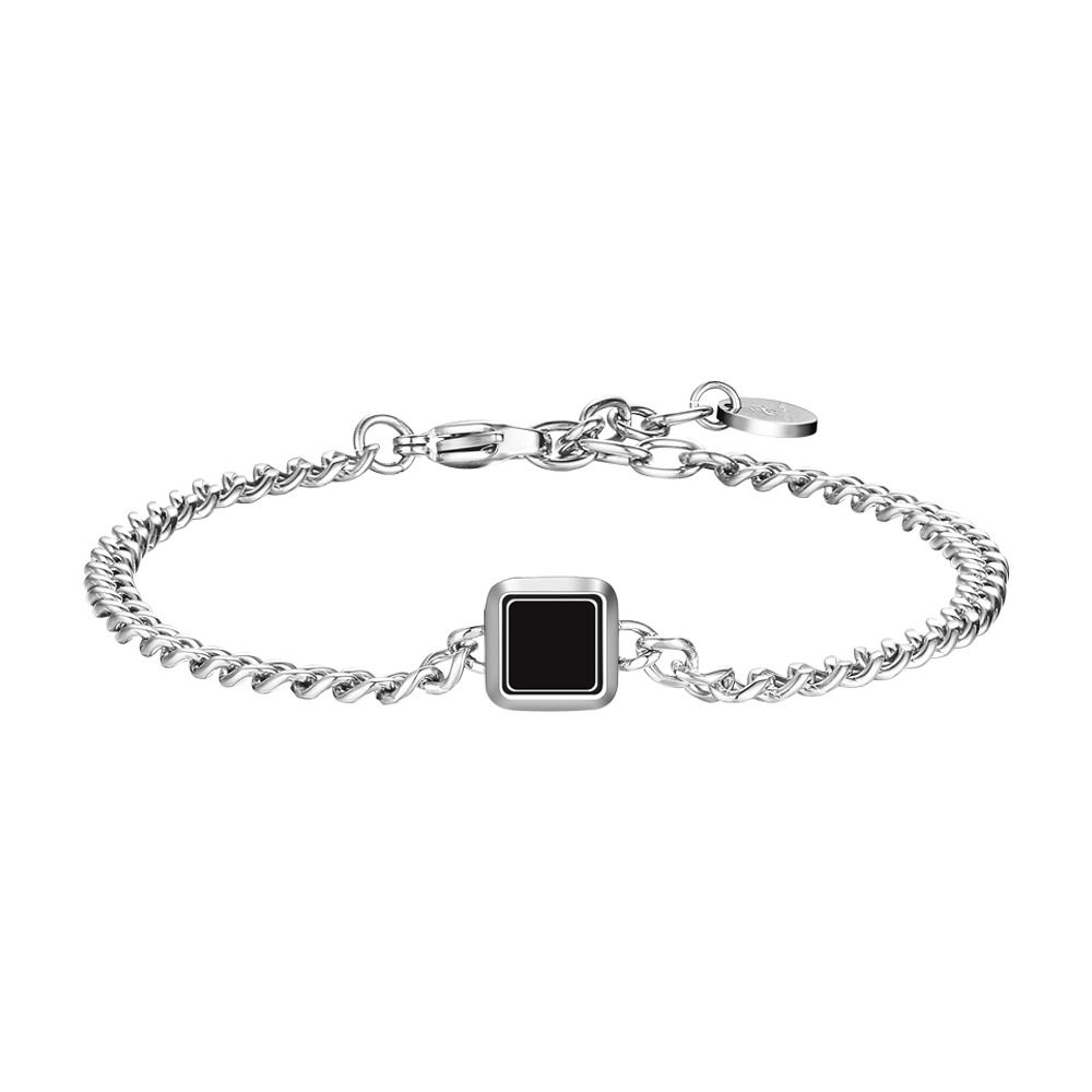 Luca Barra Bracciale Acciaio Elemento ip Nero