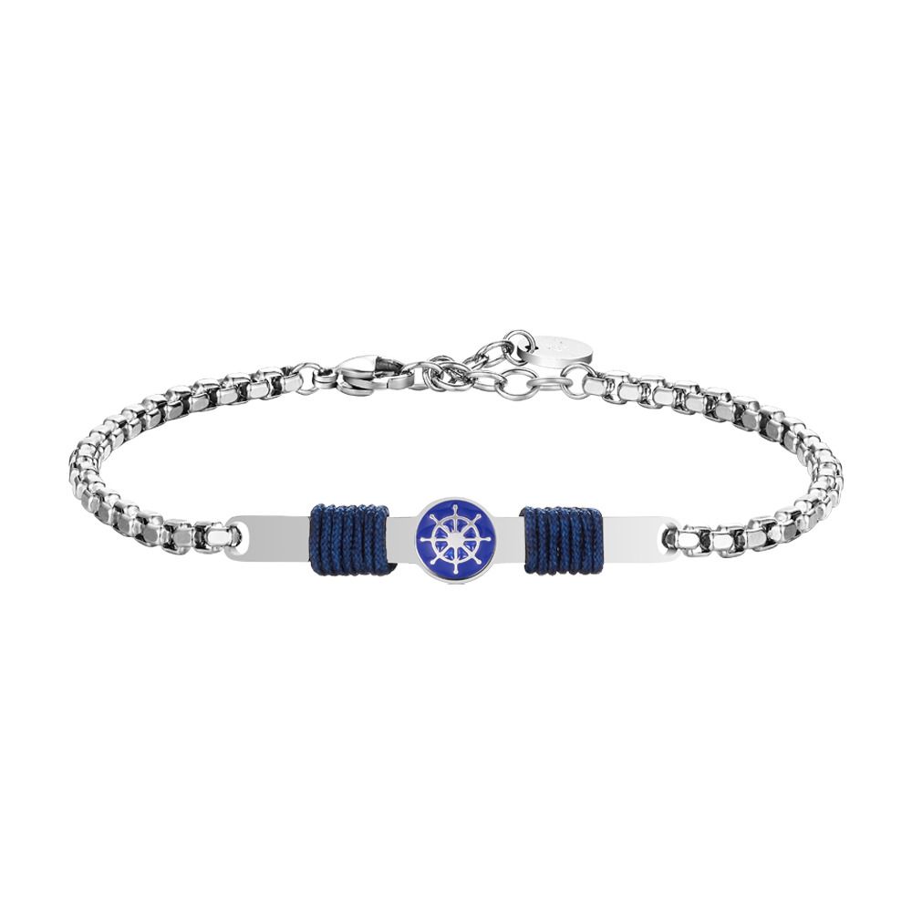 Luca Barra Bracciale Acciaio Piastra Timone e Corda