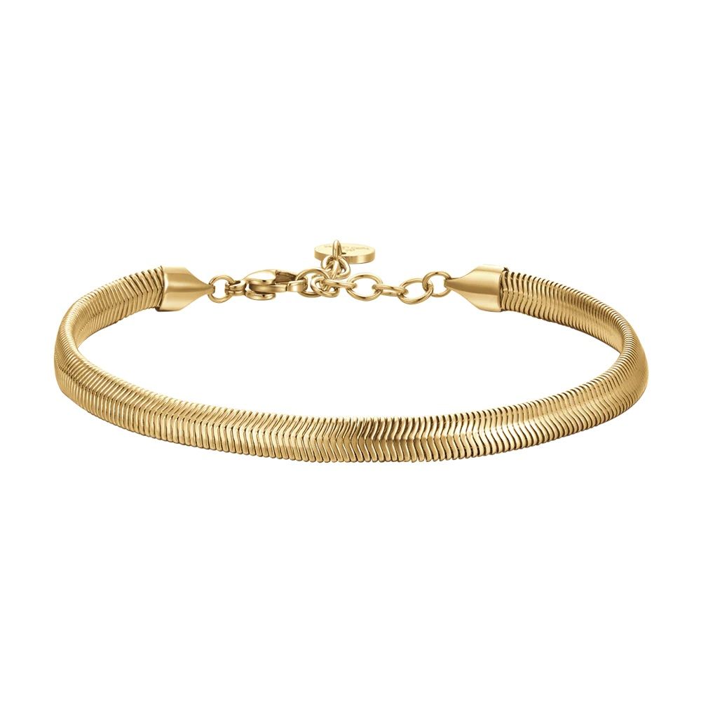 Luca Barra Bracciale Snake Acciaio Dorato 5X2 mm