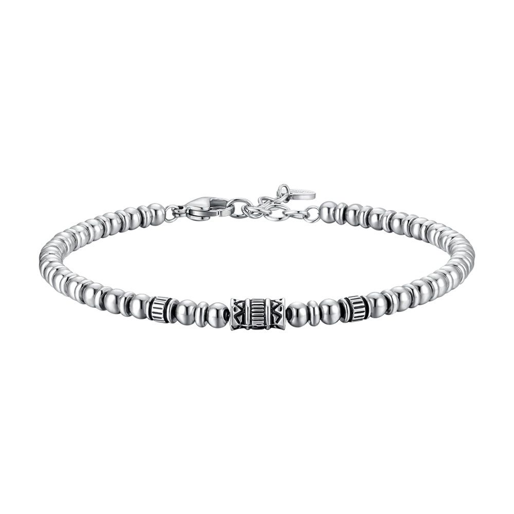 Luca Barra Bracciale Acciaio Elementi Vintage