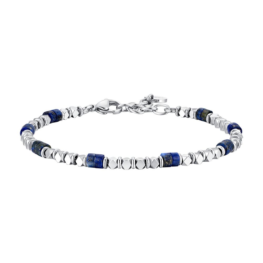 Luca Barra Bracciale Acciaio Ematite e Lapis
