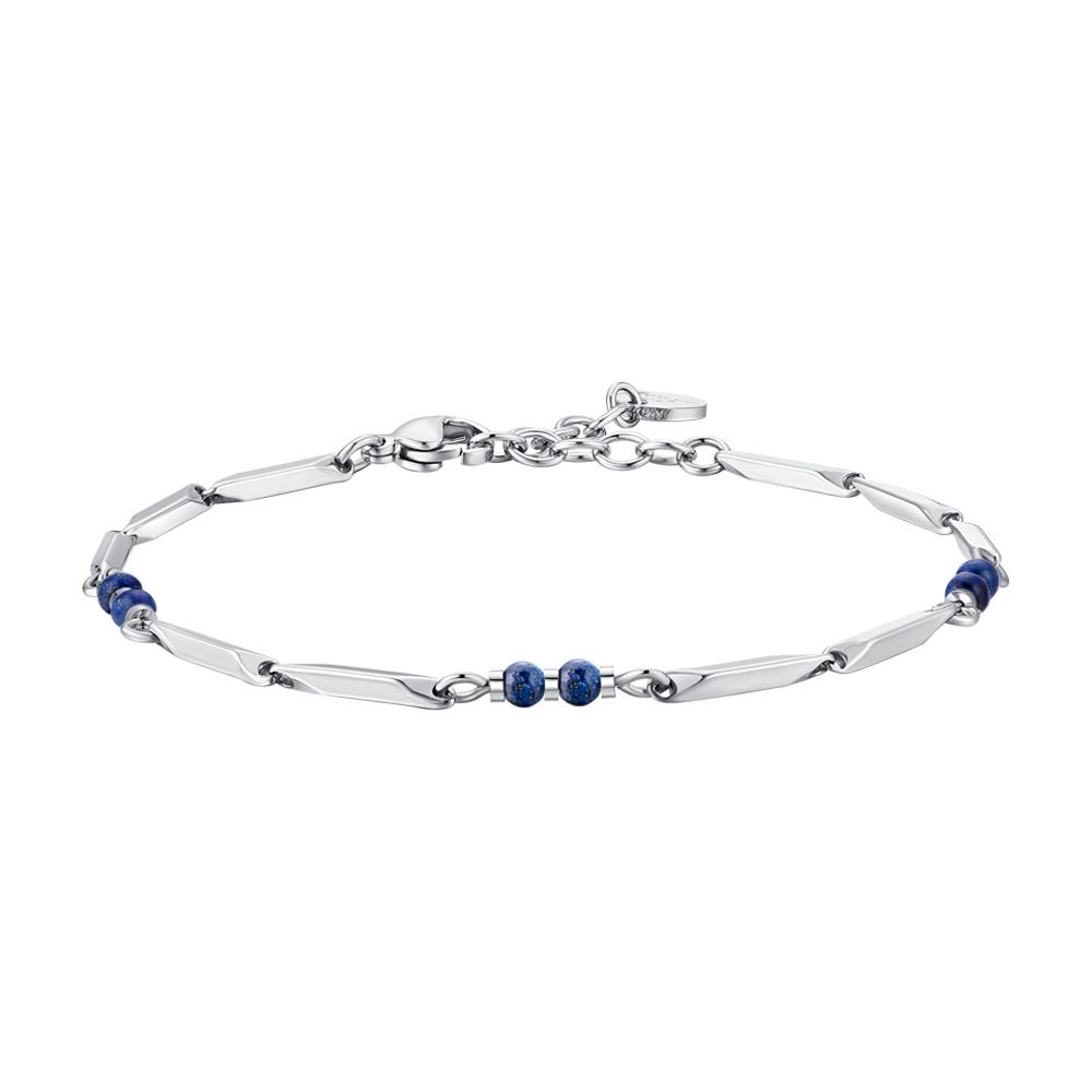 Luca Barra Bracciale Acciaio e Pietre Lapis