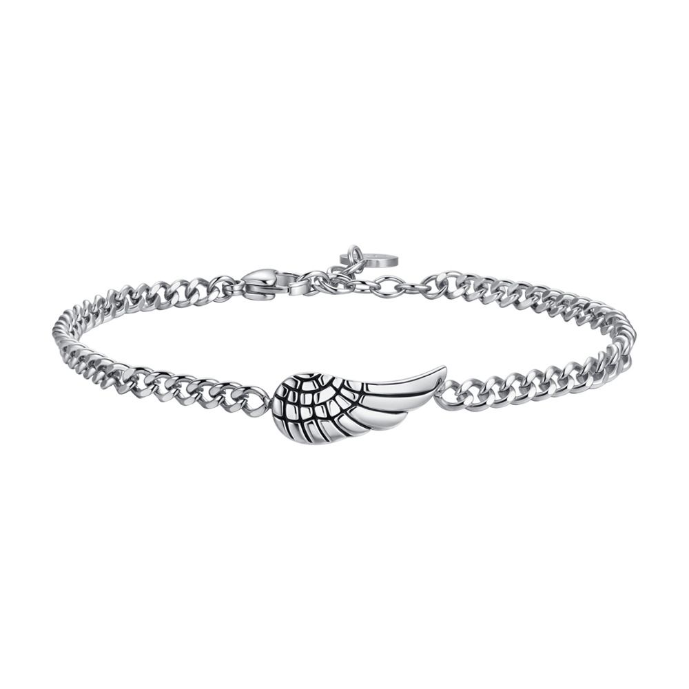 Luca Barra Bracciale Acciaio con Ala